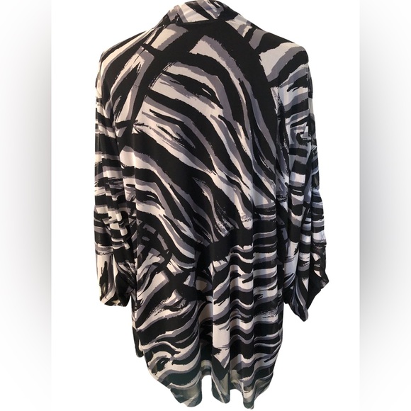 IMAN Multi Print Open Front Maxi Jacket - Picture 3 of 4